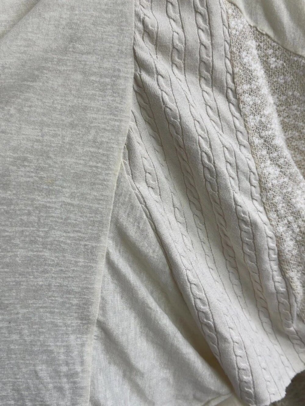 Free People TINY Mixed Media Draped Cardigan Ivory Cream Size Medium Women’s - Picture 5 of 8
